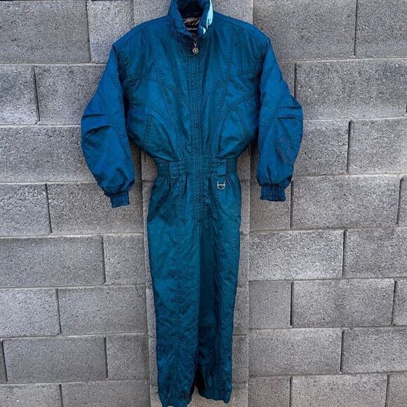 Vintage DESCENTE SKI SNOWSUIT Turquoise Women's Small